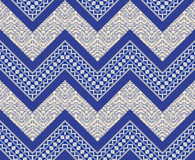 Kusursuz bir şablon. Kabile sanat baskısı. Sembol geometrik arka plan. Kapak tasarımı için soyut zigzag deseni