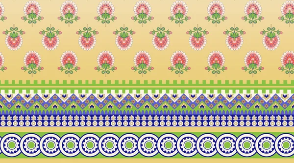 Textile Flower Border Pattern Muster Background — Fotografia de Stock
