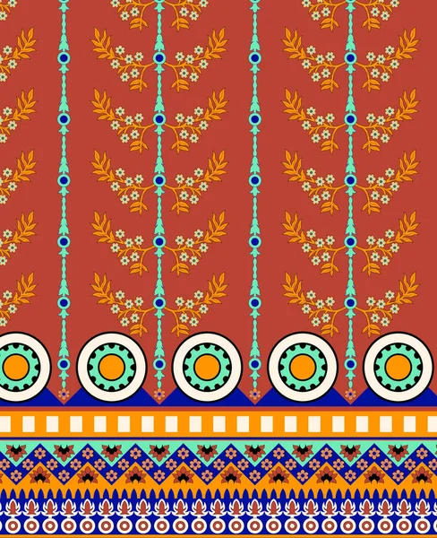 Desenli Desenli Desenli Çiçek Deseni Hint Çiçeği Motifleri Tekstil Dekorasyon — Stok fotoğraf