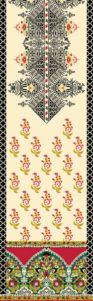 Textile Digital Design Motif Pattern Decor Border Mughal Paisley Abstract — Zdjęcie stockowe