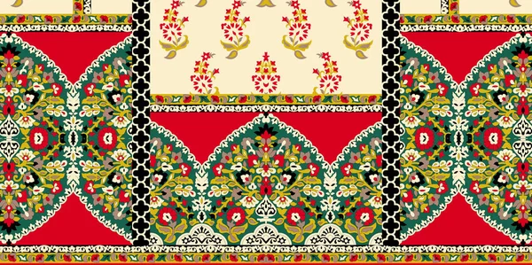 Eine Schöne Barocke Ornament Ethnischen Stil Borderdesign Handgefertigten Kunstwerk Muster — Stockfoto