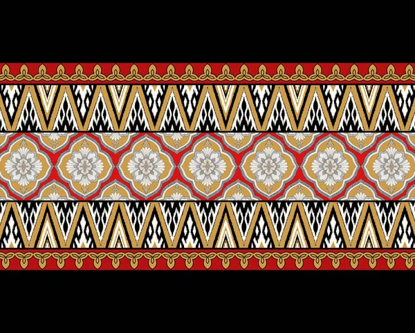 Digital Textile Motif Traditional Design Pattern Traditional Geometric Ethnic Style — Photo