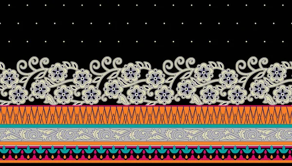 Textile Flower Border Pattern Muster Background — Zdjęcie stockowe