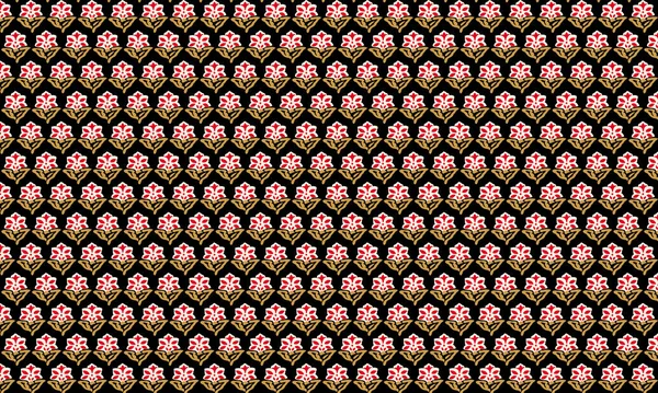 Geometrický Květ Bezproblémové Pozadí Bílá Zlatá Ozdoba Ozdoba Pro Tkaniny — Stock fotografie