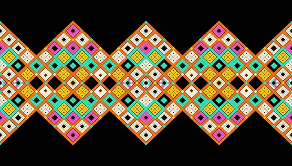 Modèle Tissu Impression Ethnique Ornement Géométrique Sans Couture Pour Céramique — Photo