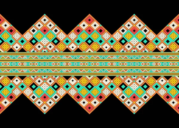 Patrón Borde Geométrico Colorido Sin Costuras Tribales Textura Étnica Adorno —  Fotos de Stock
