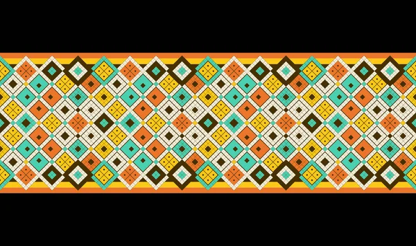 Sömlös Gräns Etnisk Stil Geometrisk Prydnad Dekorativa Remsor För Textilier — Stockfoto
