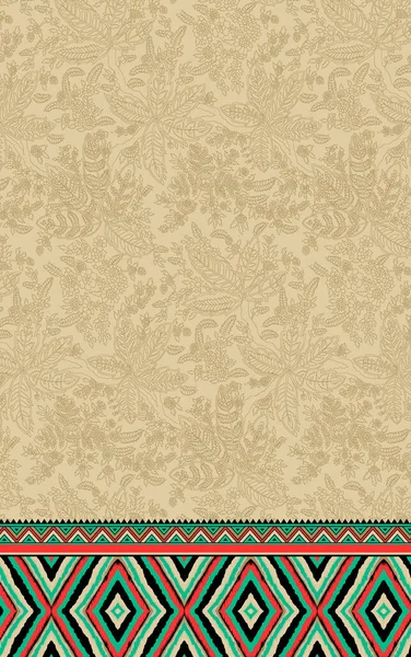Textile Digital Design Motif Ornament Ethnic Ikat Border Pattern Hand — Stok fotoğraf