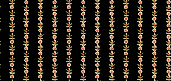 Красивая Вертикальная Полоса Свобода Маленькие Цветы Горошек Кружева Бесшовный Узор — стоковое фото