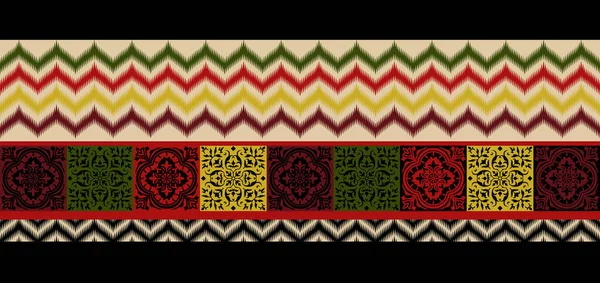 Зигзаг Вышивка Племенной Вектор Бесшовный Шаблон Шеврон Красочный Абстрактный Геометрический — стоковое фото