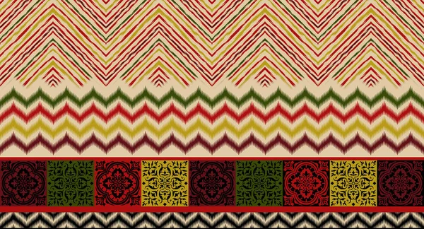 Textile Digital Design Set Damask Rug Ikat Ethnic Motif Pattern — 图库照片