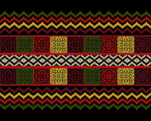 부족의 예술은 무미건조 패턴을 가지고 있습니다 민족의 기하학적 다채롭게 반복되는 — 스톡 사진