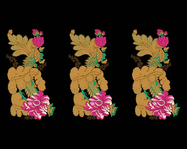 Мексиканська Квіткова Традиція Мексиканська Етнічна Вишита Прикраса Структура Квіткової Симетрії — стокове фото