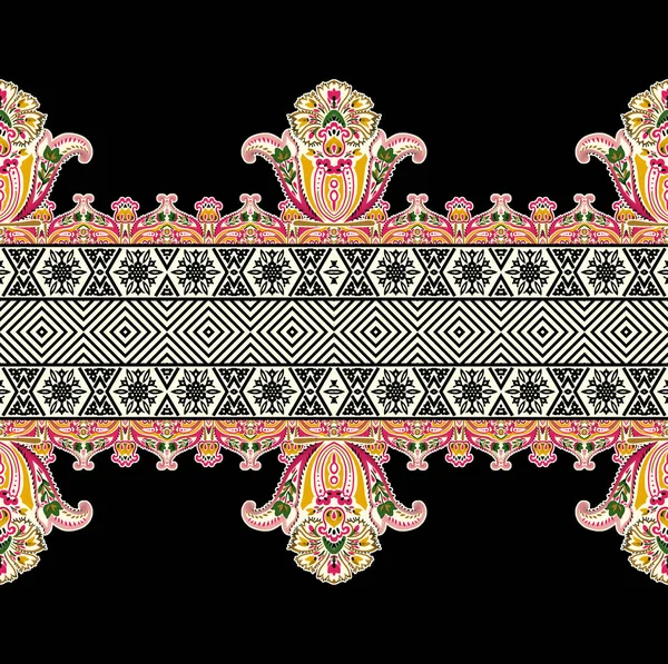 Colorful Floral Pattern Traditional Style Design Persian Pattern Paisleys Borders — Stock Photo, Image