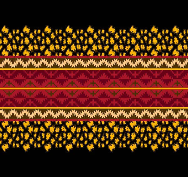 部落无缝彩色几何边框图案 民族结构 传统装饰 — 图库照片