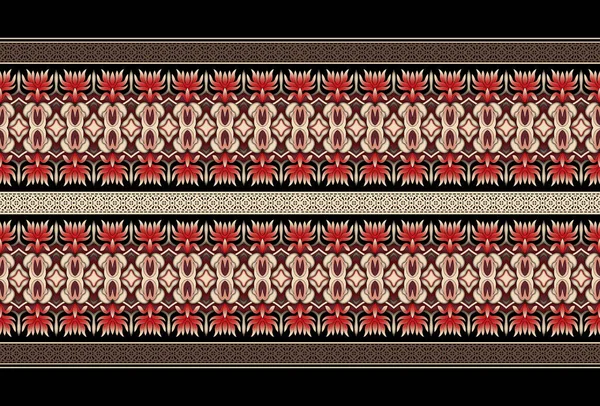 美丽的人物形象乌克兰族几何东方图案传统的棕色背景 阿兹特克风格的刺绣抽象插图 包装的设计 — 图库照片