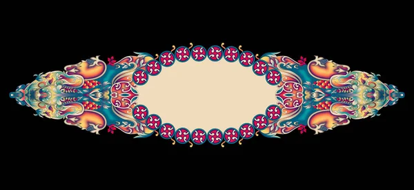民族花卉背景 无缝图案的部落 民间刺绣 墨西哥风格 阿兹特克几何艺术装饰印刷品 纺织品设计 — 图库照片