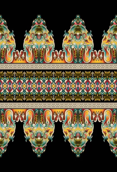 Ethnic Print Fabric Pattern Geometric Seamless Ornament Ceramics Wallpaper Textile — Zdjęcie stockowe