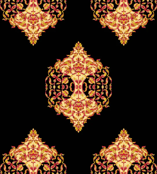 멕시코 식으로 다듬지 무늬가 아즈텍 기하학적 장식품 프루트 디자인 포장지 — 스톡 사진