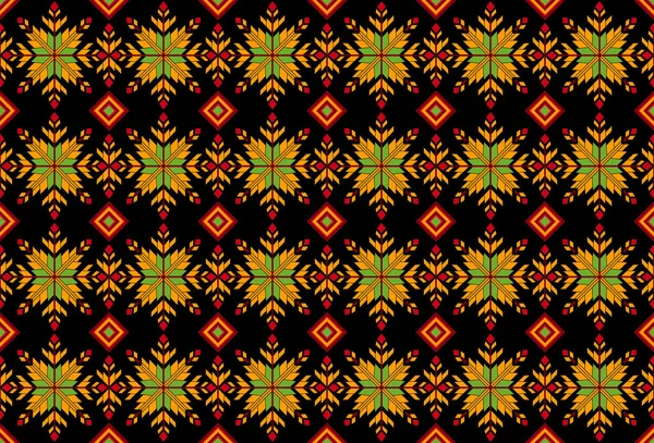 Ikat部落印第安人无缝模式 阿兹特克族面料地毯曼达拉装饰土生土长的博霍切弗龙纹理 几何非洲裔美国人东方过渡插图 刺绣风格 — 图库照片