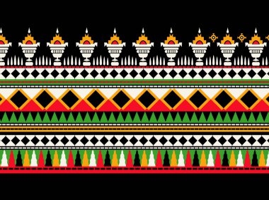 Geleneksel etnik geometrik şekiller sınır Mughal sanat barok ve çok çiçekli desensiz desenli şal desenli desenli, tekrar çiçek desenli, klasik arka plan çizimli barok şeklindedir. kumaş yazdırma.