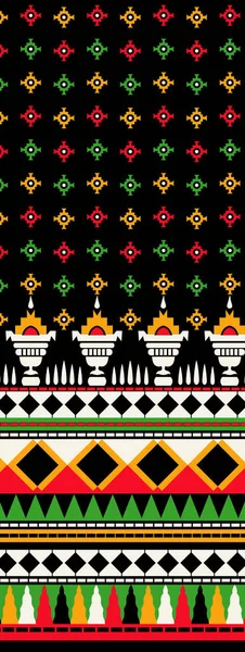 Traditional Ethnic Geometric Shapes Border Mughal Art Baroque Composition Panel — Fotografia de Stock