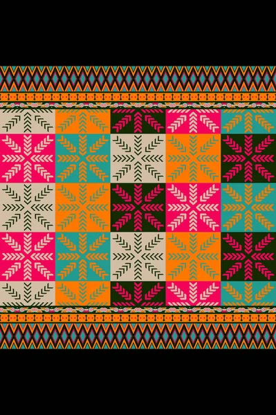 Formas Geométricas Étnicas Tradicionales Borde Arte Mughal Barroco Composición Panel — Foto de Stock