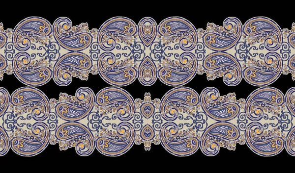 Παραδοσιακά Έθνικ Γεωμετρικά Σχήματα Σύνορα Mughal Τέχνη Μπαρόκ Και Πολλαπλών — Φωτογραφία Αρχείου