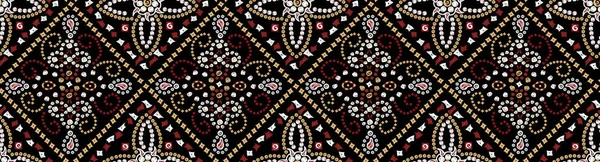 Traditional Indian Chunri Seamless Geometric Ethnic Style Pattern Manual Composition — Stok fotoğraf