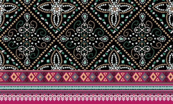 민족의 디자인 패턴은 디지털 디자인 프린트를 것이다 아름다운 인디언 반복적 — 스톡 사진