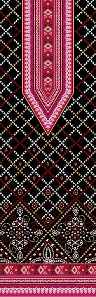 Новий Сучасний Хрестовий Швів Племінний Ацтекський Квітковий Мотив Одяг Цифрового — стокове фото