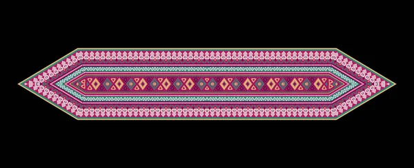 Formas Geométricas Étnicas Tradicionais Fronteira Arte Mughal Barroco Multi Flor — Fotografia de Stock
