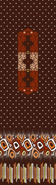 Безшовна Квіткова Межа Геометричний Червоний Зелений Візерунок Пейслі Бордюром Коричневому — стокове фото