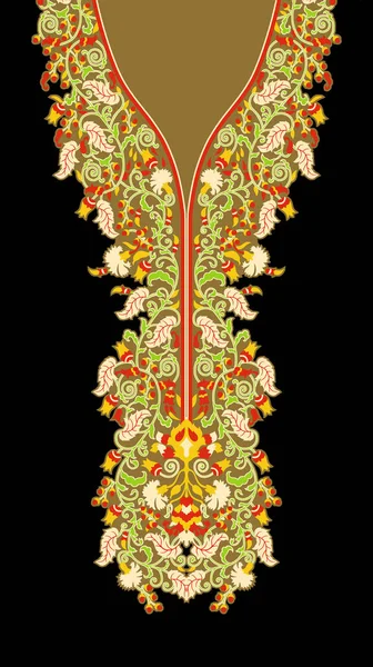 Hermosa Figura Tribal Collar Floral Geométrico Patrón Étnico Tradicional Sobre —  Fotos de Stock