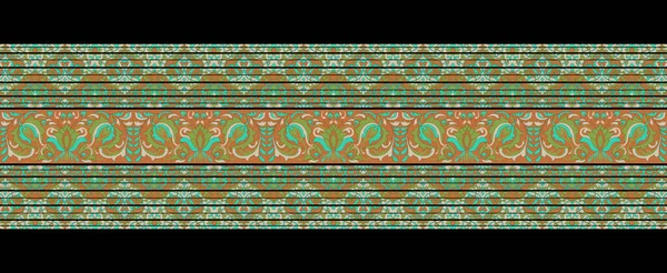 Thai Ikat Paisley Embroidery Brown Background Geometric Ethnic Oriental Seamless — Stock Photo, Image