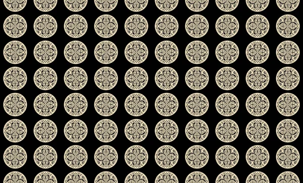 Arabesque Ethnic Motifs Seamless Pattern Circle Medallion Mandala Abstract Flowers — Stock Photo, Image