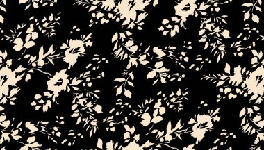 Black and white demask border by ethnic type hand made drawn pattren for fabric use