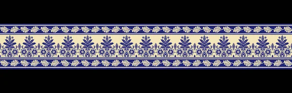 Mughal Floral Motif Border Pattern Traditionele Indiase Motif Traditionele Arabische — Stockfoto