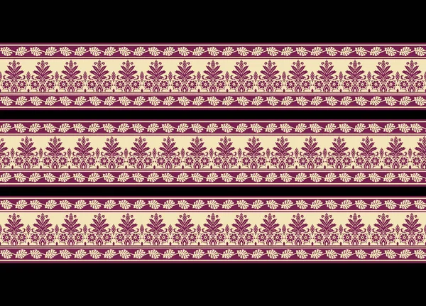 Mughal Floral Motif Border Pattern Traditional Indian Motif Traditional Arabic —  Fotos de Stock