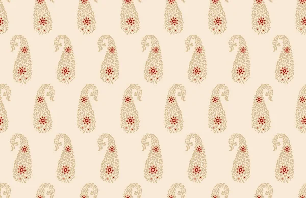 Seamless Meadow Flowers Pattern Small Daisy Silhouettes Forming Paisley Shapes — Stockfoto