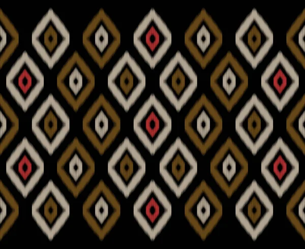Ikat Nahtloses Muster Ethnischen Stammes Abstrakten Hintergrund Rot Gelb Schwarze — Stockfoto