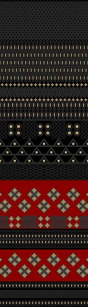 纺织品 卡片等的几何民俗装饰品 族裔模式 边境装饰 土著美国人的设计 纳瓦霍墨西哥主题 阿兹特克装饰 — 图库照片