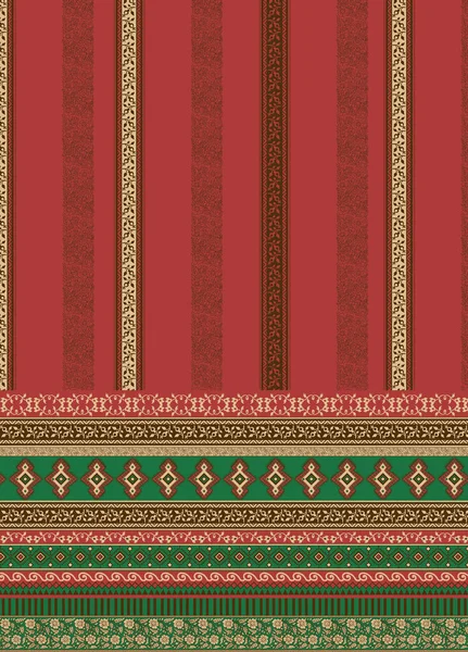 Blommig Cross Stitch Broderi Grön Bakgrund Geometrisk Etnisk Orientalisk Sömlös — Stockfoto
