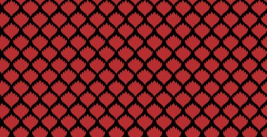 Ogee şeklindeki etnik çiçek kırmızı-altın renginde, pürüzsüz arka plan. İşlemeli doğu yüzey deseni tasarımı. Kumaş, tekstil, iç dekorasyon elementleri, döşeme ve ambalaj için kullan.