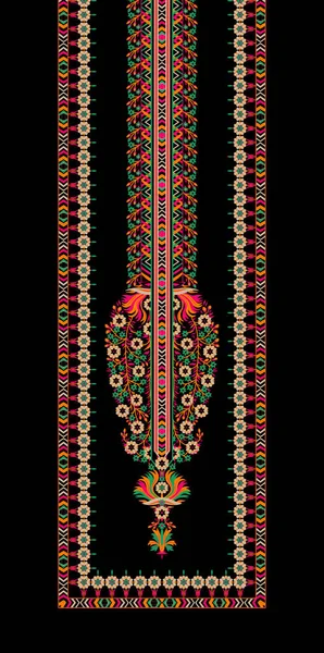 모티프 브로키 과같은 직물을 디지털 디자인 수직선 전통적 디자인 Muhgal — 스톡 사진
