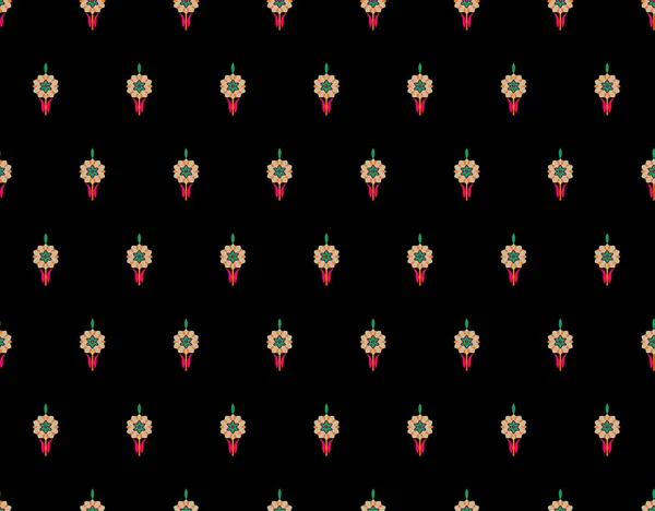 ヴィンテージ東洋の花格子装飾 単純な幾何学模様 アラベスクのシームレスな背景 装飾的な印刷ブロック インテリアテキスタイル ファブリック 壁紙黒と白のアルバーデザイン — ストック写真