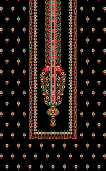 Textile Digital Design Motif Pattern Decor Border Mughal Paisley Abstract —  Fotos de Stock
