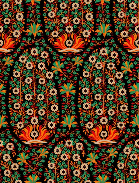 Abstracto Mano Dibujo Oriental Floral Paisleys Sin Costura Patrón Aislado — Foto de Stock