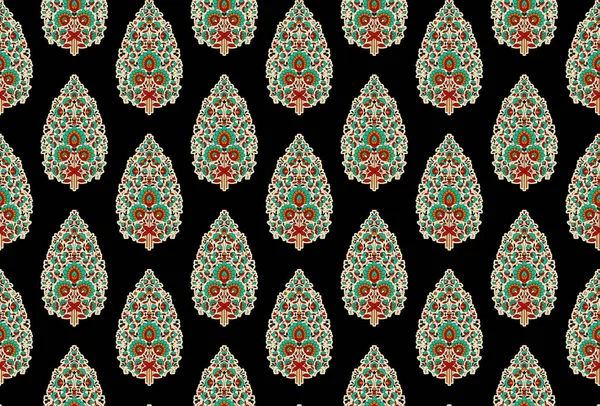 Türkisches Nahtloses Muster Mit Luxuriösem Blumenschmuck Traditionelle Arabische Indische Motive — Stockfoto