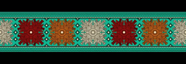 아름다운 기하학적 민족의 테두리 디자인 수채화 빈티지 수작업 — 스톡 사진